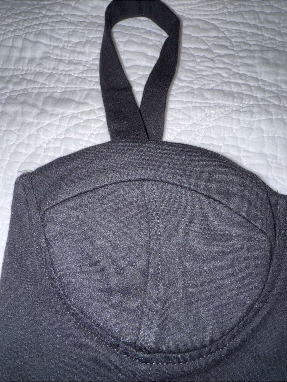 Shinestar Black Corset Crop Top Small Bustier Zip Back Club Going Out Top - Picture 4 of 7